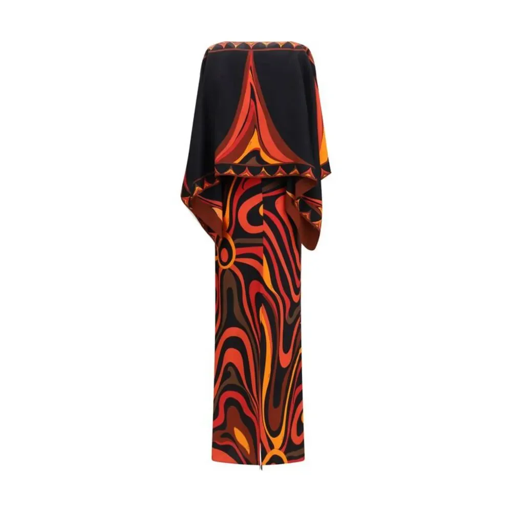 Pucci Women Marmo Print Silk Cape Dress - Picture 2 of 3